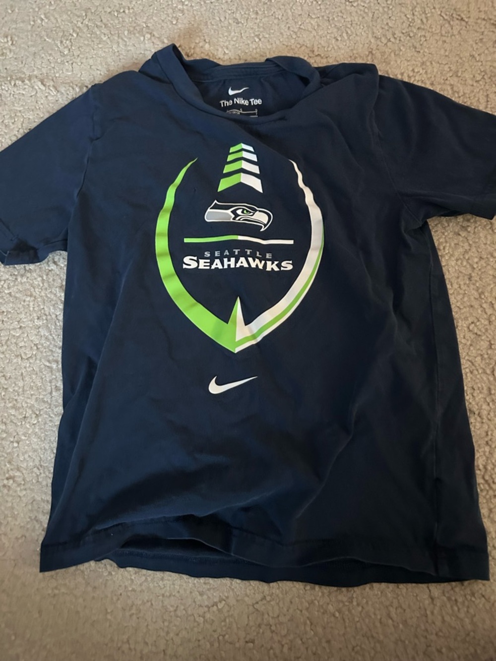 Youth L Nike College Navy Seattle Seahawks Icon Legend T-Shirt